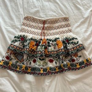 Zara embroidered mini skirt